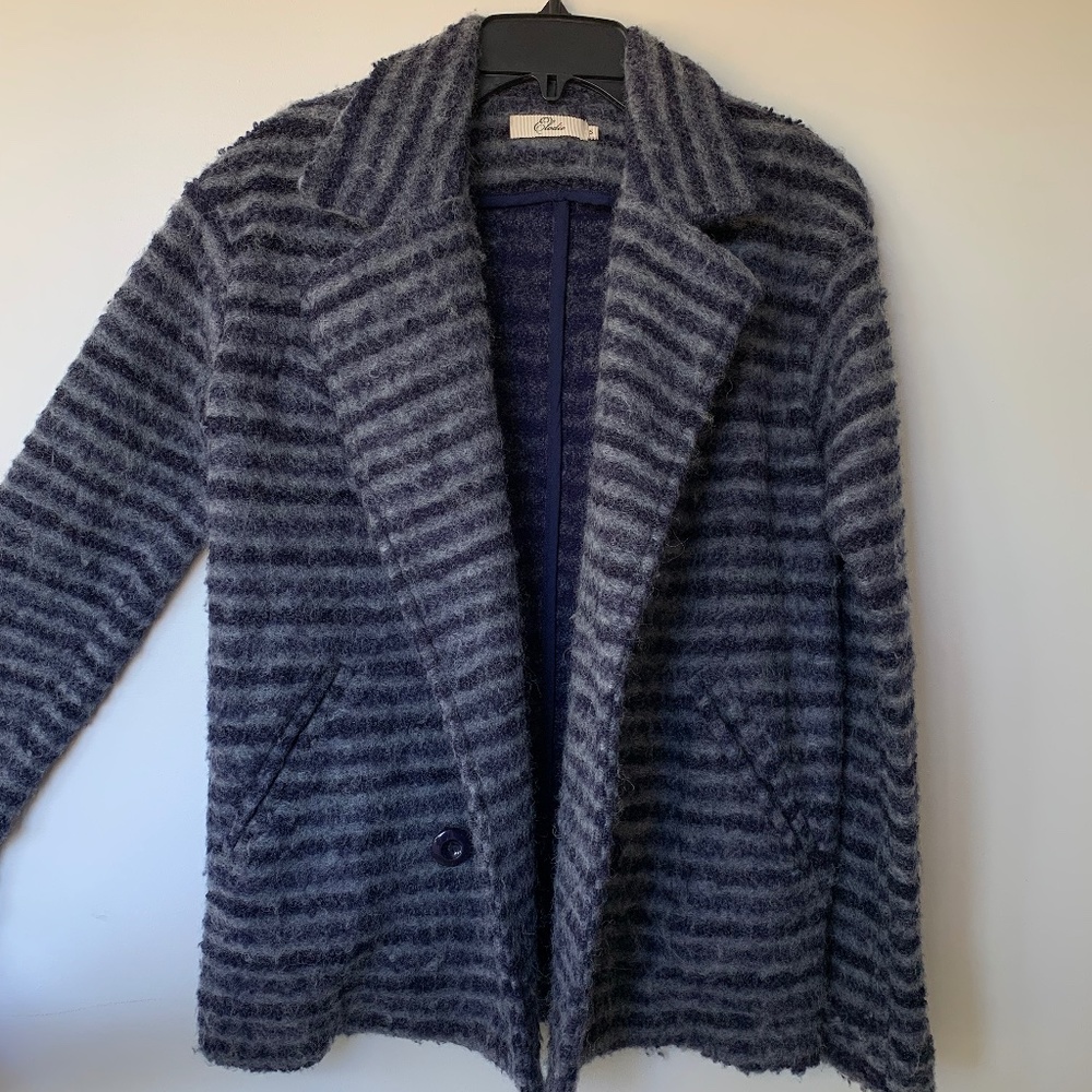 Striped Wool Blazer Coat